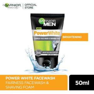 Garnier Men Power White 2-In-1 Fairness Facewash And Shaving Foam 50 Ml