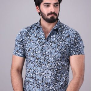 West Line Men Blue Casual Shirt